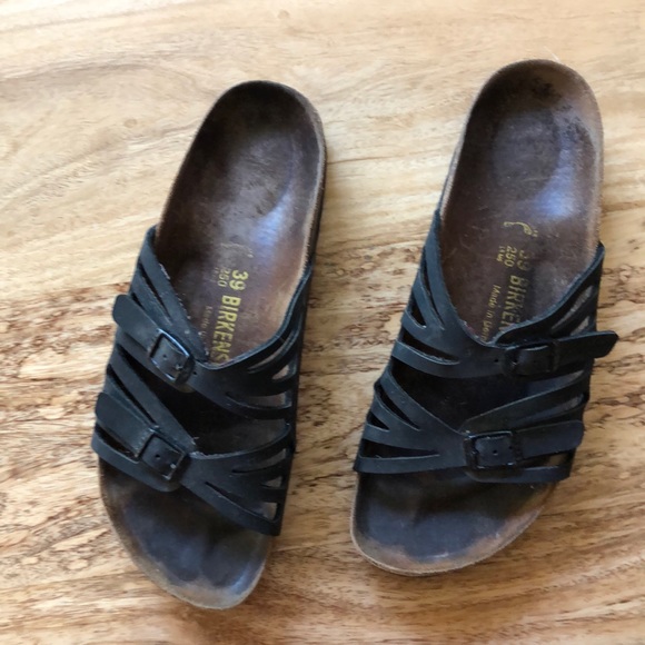 Birkenstock Shoes - Birkenstock Granada Black Leather Sandals